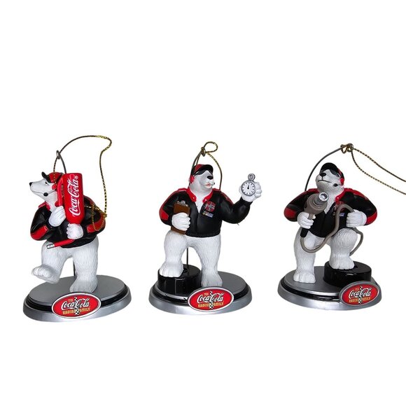 Coca-Cola Polar Bear Holiday Ornaments With Accessories Limited Edition 1990s - Picture 6 of 7